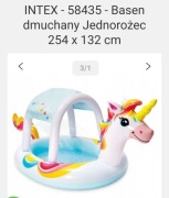 Basen INTEX z daszkiem jednorożec dzieci 254x132cm