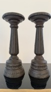 Stare ciezkie zeliwne swieczniki 18 cm