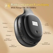 Słuchawki radiowe FM z akumulatorem i zestawem słuchawkowym 