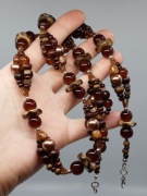 Naszyjnik Wyplatane drewno ciemne, kokos, mahoniowy Handmade