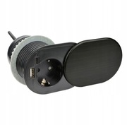 Gniazdo SLIDEBOX meblowe z USB-C czarne wpust