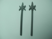 LEGO 2 x Halabarda włócznia 43899 Ciemny szary / Dark Bluish Gray