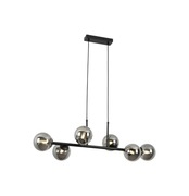 Lampa wiszącą LISIB 6-punktowa LED metalowa czarna nad stół kule chrom