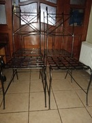 Krzesła z metaloplastyki ręcznie robione.