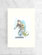 Kanan star wars plakat A4, gwiezdne wojny plakat Sabine, rebelianci plakat