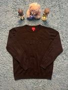 Czarny sweter GUESS z haftowanym logo rozmiar XL