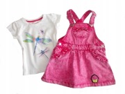 H&M spódniczka ogrodniczka+bluzka ważki.12-18