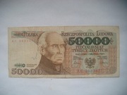 POLSKA BANKNOT  PRL 50000 zł 1989 rok seria AC