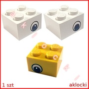 LEGO KLOCEK 2x2 OKO z 2 stron 3003pb024 3003pe1 biały 3003pb026 żółty 