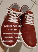 Venezia  Męskie super wygodne przewiewne buty z miękkiej skóry, 44 / 29 cm