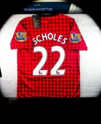L) PAUL SCHOLES 22 MAN UNITED 2012/2013 Nike Vintage Nowa Czerwona Koszulka