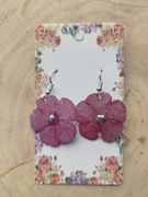 Rękodzieło kolczyki bigle z żywicy epoksydowej UV odcienie różu 