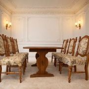 LITE DREWNO - Sześć stylowych DĘBOWYCH KRZESEŁ Krzesła Dębowe + STÓŁ