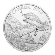 100 dolarów Kanada 2014 Majestic Bald Eagle Coin srebro próby 0.9999