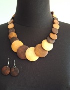 Korale I kolczyki drewniane 