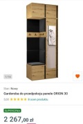 Garderoba Abiks Meble ORION 82 x 226 x 45,6 cm czarny, dąb artisan