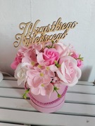 Flowerbox mydlany na prezent podziękowanie 