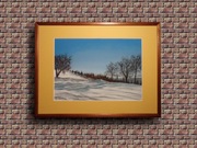 pejzaż, obraz namalowany ręcznie  „Zimowy pejzaż – Javorniki Słowackie”