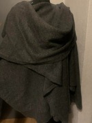 H&M sweter wdzianko narzutka z szalem nietoperz oversize gruby