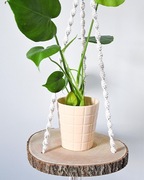 Drewniany kwietnik MAKRAMA 55 cm