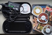 PSP-E1004 Street + ładowarka + etui + GRY (m.in. Silverfall, Killzone)