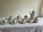 Serwis kawowy "Roman", Chodzież, 6 filiżanek, dzbanek, mlecznik, cukiernica