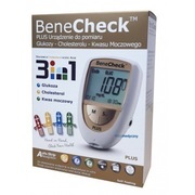 Glukometr 3w1 BENECHECK PLUS Cholesterol, Kwas moczowy, Glukoza