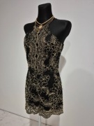 Czarno złoty kombinezon metaliczny na Karnawał sylwestra