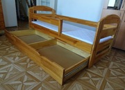 Łóżko dziecięce drewniane sosna 160x70 szuflada barierki 