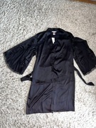 VICTORIA'S SECRET Szlafrok satynowy z szerokimi rękawami z koronką