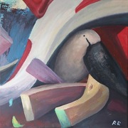 Obraz abstrakcja akryl na płótnie, 50/50 cm, certyfikat od Artysty