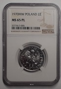 2 złote 1970 jagody aluminium NGC MS65 PL