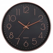 ZEGAR ŚCIENNY DUŻY 30 CM NOWOCZESNY CICHY CZARNY RÓŻOWE ZŁOTO PŁYNĄCY