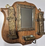 Lustro ze szczotkami mosiądz Vintage