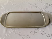 Metalowa taca srebrna vintage 36 cm dekoracyjna klasyczna do serwowania