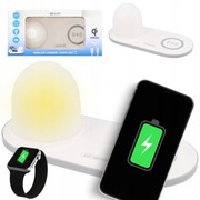 Lampka Nocna LED z Ładowarką Indukcyjną Bezprzewodową Samsung Apple 5W 2W1