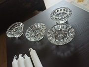 Francuskie świeczniki z prasowanego szkła 4 szt.