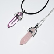 Naszyjnik Kryształ Fioletowy Rzemyk