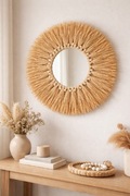 Lustro boho okrągłe z rafii 60 cm