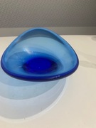 Kobaltowa patera grube szkło lata 60-te