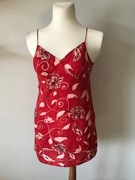 Zwiewna czerwona sukienka mini na ramiączkach r.  vintage retro boho