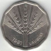 Urugwaj 2 nowe peso 1981 FAO - 25 mm nr 3