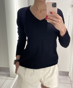 H&M / sweterek z dzianiny mięciutki jak kaszmir / S / granatowy