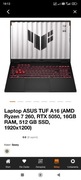 Asus TUF A 16 AMD ryzen 7 260 , RTX 5050 ,16 GB RAM , 513 GB SSD ,1920x1200