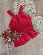 czerwony top/bluzka damska na ramiaczkach imprezowa wiśniowa bordowa 