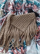 Mała torebka, handmade, makrama, kolor beżowy