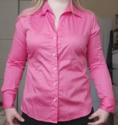 Banana Republic koszula bluzka damska różowa koralowa bawełna S 36 róż