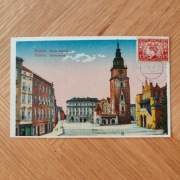 Pocztówka Kraków Rynek - Wieża Ratuszowa - 1912