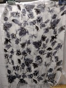 H&M Szal w szare liście 200x80 jak NOWY