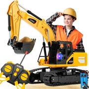 KOPARKA ZDALNIE STEROWANA PREZENT ZABAWKA DLA DZIECI DUŻY SPYCHACZ PILOT RC